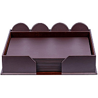 Dacasso Leather Conference Room Set Rectangular - Top Grain Leather, Velveteen - Chocolate Brown - 1 Each (D3452)