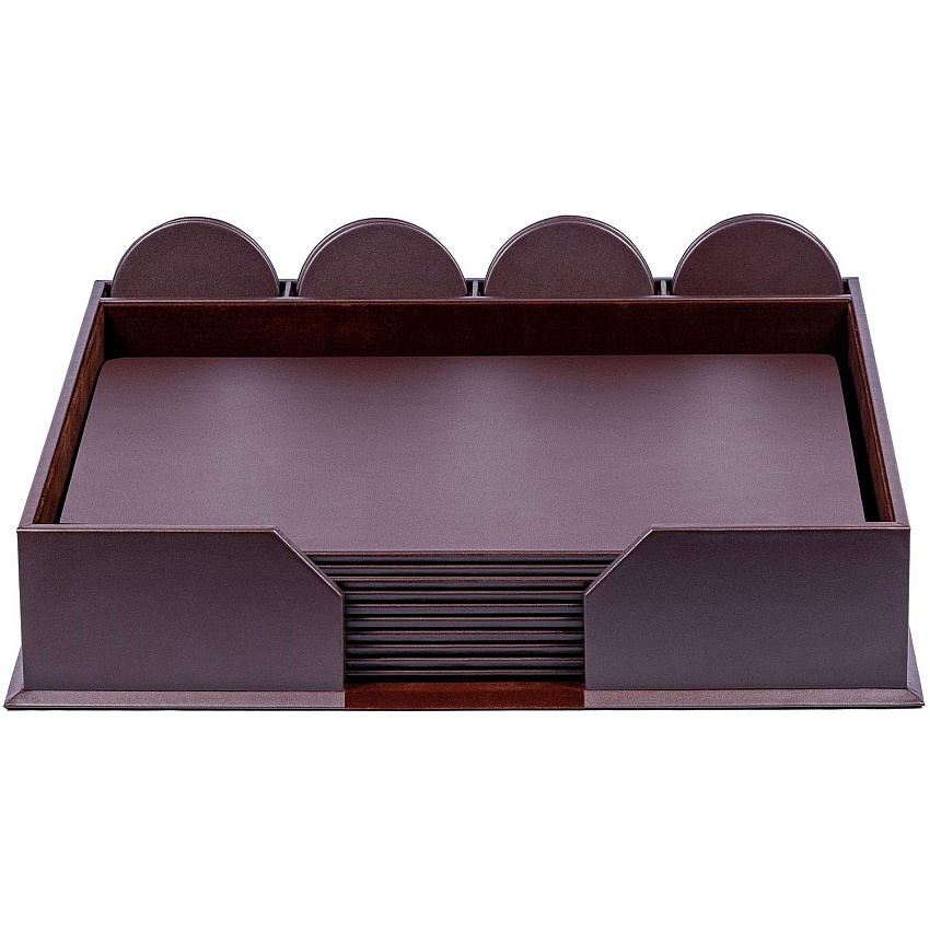 Dacasso Leather Conference Room Set Rectangular - Top Grain Leather, Velveteen - Chocolate Brown - 1 Each (D3452)