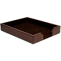 Dacasso Bonded Leather Letter Tray 2" Height x 10.25" Width x 13.50" Length - Desktop - Dark Brown - Leather - 1 Each (A3601)