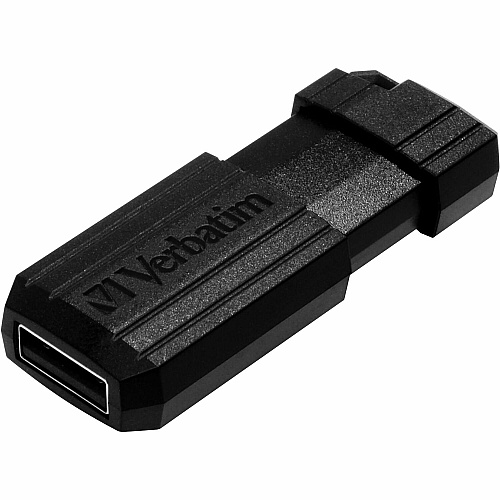 Microban Verbatim 16GB Pinstripe USB Flash Drive - Black 16 GB - USB 2.0 - Black - Lifetime Warranty - 1 Each (49063)