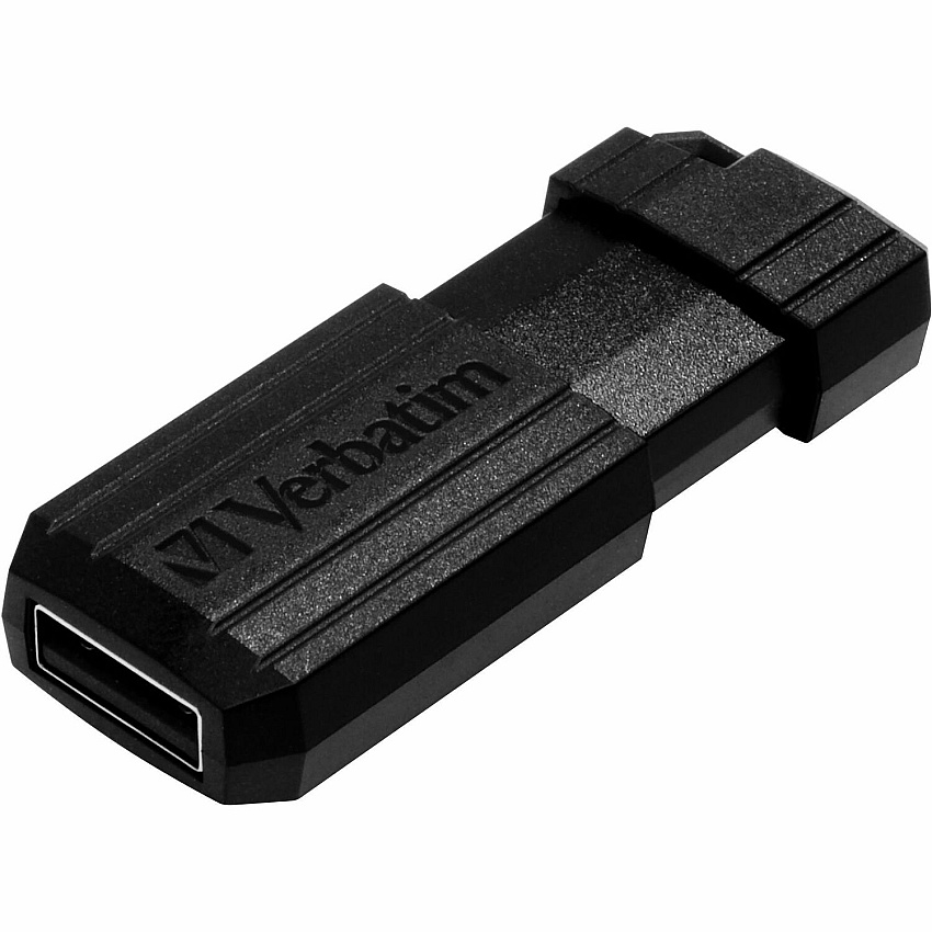 Microban Verbatim 16GB Pinstripe USB Flash Drive - Black 16 GB - USB 2.0 - Black - Lifetime Warranty - 1 Each (49063)