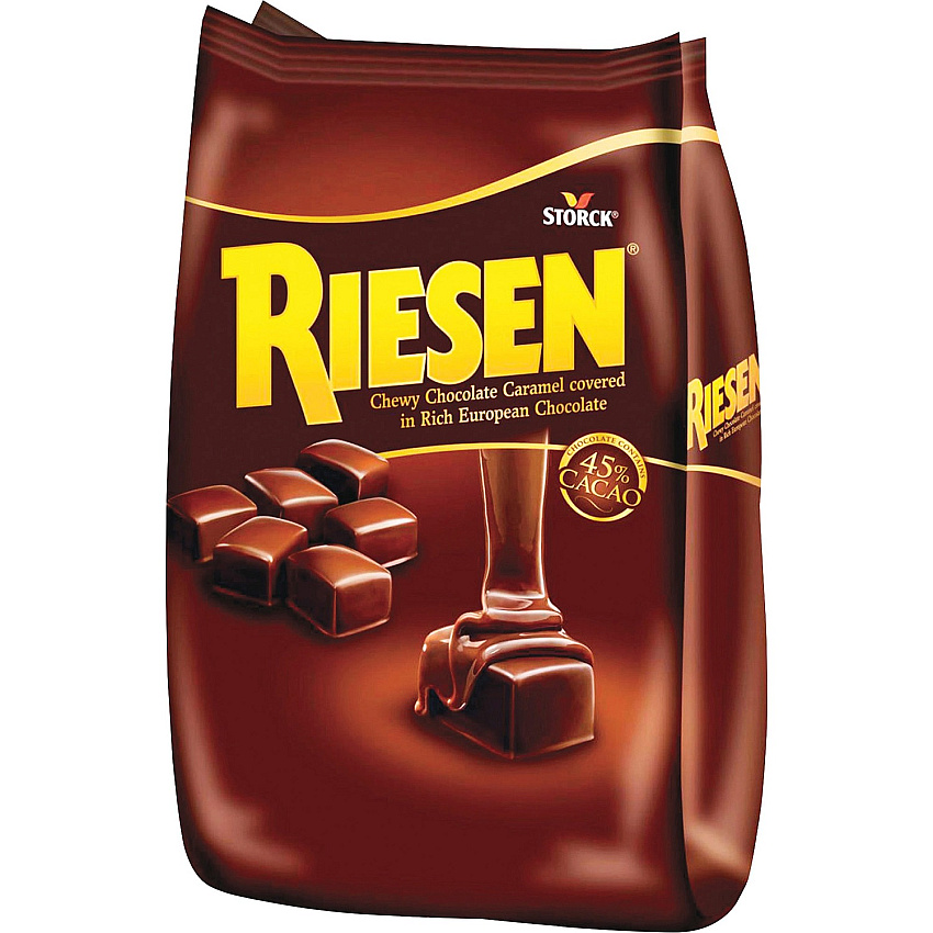 Riesen Storck Chewy Chocolate Caramels Cacao, Caramel - Individually Wrapped - 1.87 lb - 1 Bag (398052)