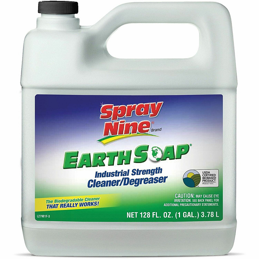 Spray Nine Earth Soap Cleaner/Degreaser For Tool, Metal Surface, Countertop, Floor - Concentrate - 128 fl oz (4 quart) - Recommended For: Grease Remover, Dirt Remover, Oil Remover, Adhesive Remover, Stain Remover, Smoke Film Remover - Solvent-free (27901)