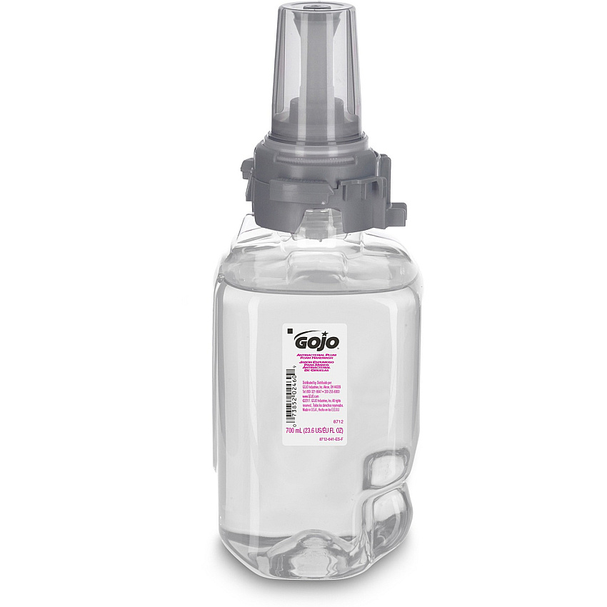 Gojo&reg; ADX-7 Dispenser Antibacterial Hand Soap Refill Plum Scent - 23.67 fl oz - Pump Bottle Dispenser - Bacteria Remover, Kill Germs - Hand, Skin - Moisturizing - Antibacterial - Clear - Rich Lather, Bio-based - 1 Each (871204)