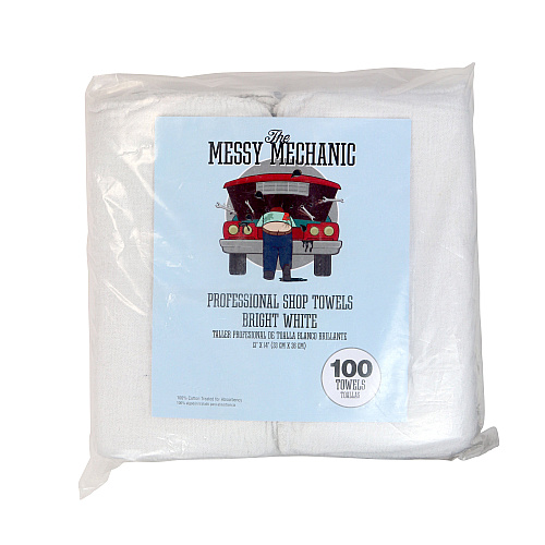 Messy Mechanic Shop Towels 12x14 White - Bag Of 100 (AT-WST100-BG)