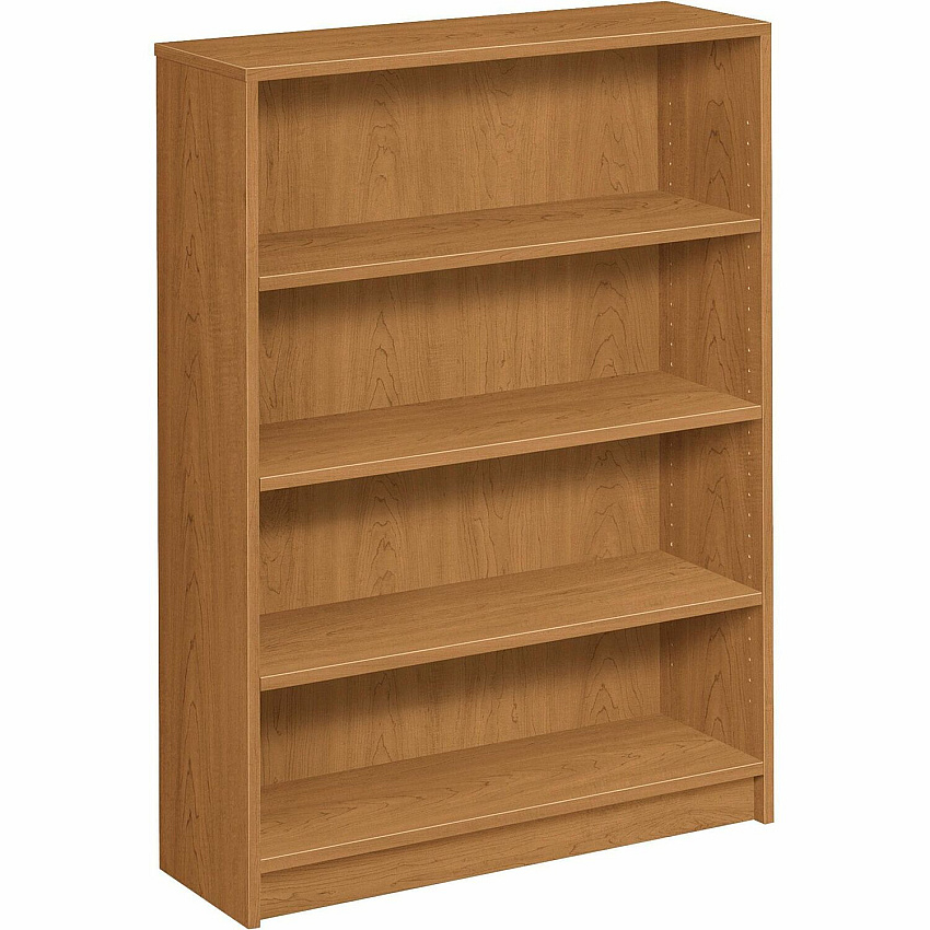 HON 1870 Series Bookcase 36"W 4 Shelf(ves) - 48.38" Height x 36" Width x 11.50" Depth - Floor - Durable, Sturdy, Square Corner, Abrasion Resistant, Adjustable, Stain Resistant, Spill Resistant, Scratch Resistant, Leveling Glide - Laminate - Harves (1874C)