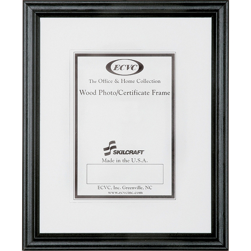 AbilityOne SKILCRAFT Style A Wood Frame 8" x 10" Frame Size - Vertical, Horizontal - 12 / Box - Black (0528690)