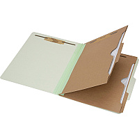 SKILCRAFT 6-part Legal Size Classification Folders 8 1/2" x 14" - 6 Fastener(s) - 2" Fastener Capacity for Folder, 1" Fastener Capacity for Divider - 2 Divider(s) - Pressboard - Light Green - 30% Recycled - 10 / Box (7530016006973)