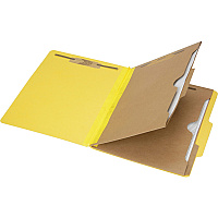 SKILCRAFT Pocket Style 6-part Letter Classification Folders 8 1/2" x 11" - 2" Expansion - 6 Fastener(s) - 2" Fastener Capacity for Folder, 1" Fastener Capacity for Divider - 2 Divider(s) - Pressboard - Yellow - 30% (7530016006975)