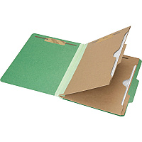 SKILCRAFT Pocket Style 6-part Letter Classification Folders 8 1/2" x 11" - 2" Expansion - 6 Fastener(s) - 2" Fastener Capacity for Folder, 1" Fastener Capacity for Divider - 2 Divider(s) - Pressboard - Dark Green - (7530016006983)