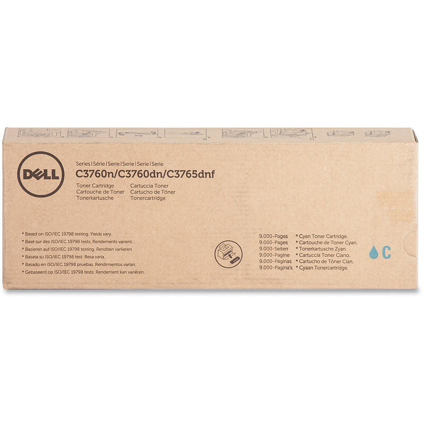 Dell Original Extra High Yield Laser Toner Cartridge - Cyan - 1 Each 9000 Pages (1M4KP)