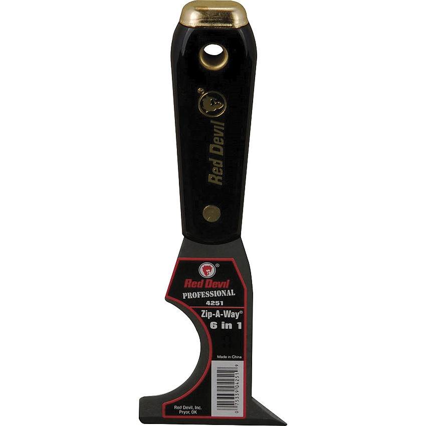 Red Devil Lye Zip-A-Way Painter's 6-in-1 Tool Black Nickel - Nylon - Solvent Resistant - 1 Each (4251)