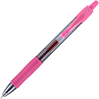 Pilot G2 -7 Retractable Gel Roller Pens 0.7 mm Fine Pen Point - Refillable - Retractable - Pink Ink - Gel-based - Translucent Barrel - 1 Dozen (31174)