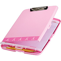 Officemate Slim Clipboard Storage Box Storage for Paper, Form, Notepad, Pen, Pencil - 11" Sheet Size - Pink - 1 Each (08925)