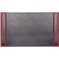 Dacasso Rosewood & Leather Side-Rail Desk Pad 20" Width - Leather - Black - 1 Each (P8001)