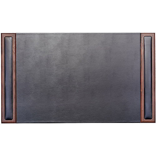 Dacasso Walnut & Leather Side-Rail Desk Pad 20.50" Width - Leather - Brown - 1 Each (P8401)