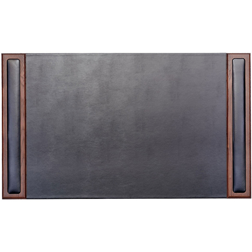 Dacasso Walnut & Leather Side-Rail Desk Pad 20.50" Width - Leather - Brown - 1 Each (P8401)