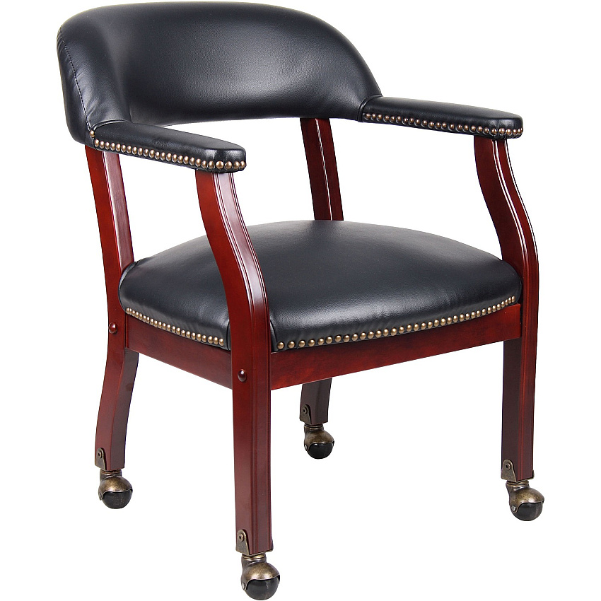 Boss Management Chair Black - Vinyl - 1 Each (B9545BK)