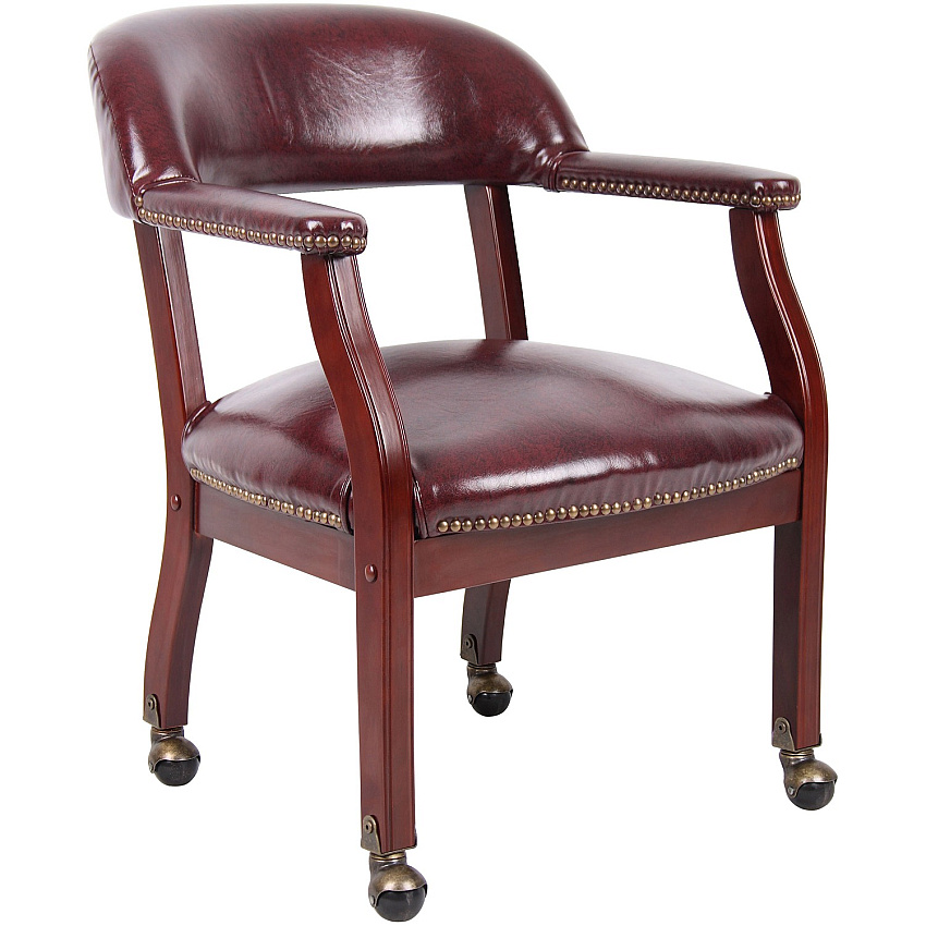 Boss Management Chair Burgundy - Vinyl - 1 Each (B9545BY)