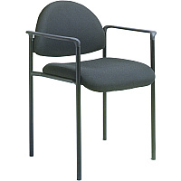 Boss Diamond Stacking Chair with Arm Black - Crepe - 1 Each (B9501BK)