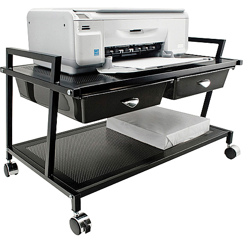 Vertiflex Underdesk Machine Stand with Drawers 15.37" Height x 25.25" Width x 15.75" Depth - Floor - Steel - Black (VF95530)