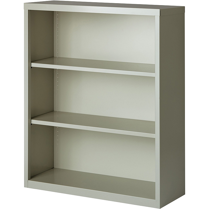 Lorell Fortress Series Bookcase 34.5" Width x 13" Depth x 42" Height - 3 x Shelf(ves) - Light Gray - Powder Coated - Steel - Recycled (LLR41283)