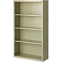 Lorell Fortress Series Bookcase 34.5" Width x 13" Depth x 60" Height - 4 x Shelf(ves) - Putty - Powder Coated - Steel - Recycled (LLR41287)