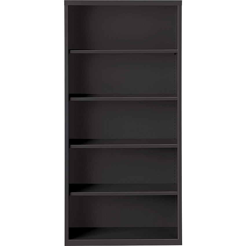 Lorell Fortress Series Bookcase 34.5" Width x 13" Depth x 72" Height - 5 x Shelf(ves) - Black - Powder Coated - Steel - Recycled (LLR41291)
