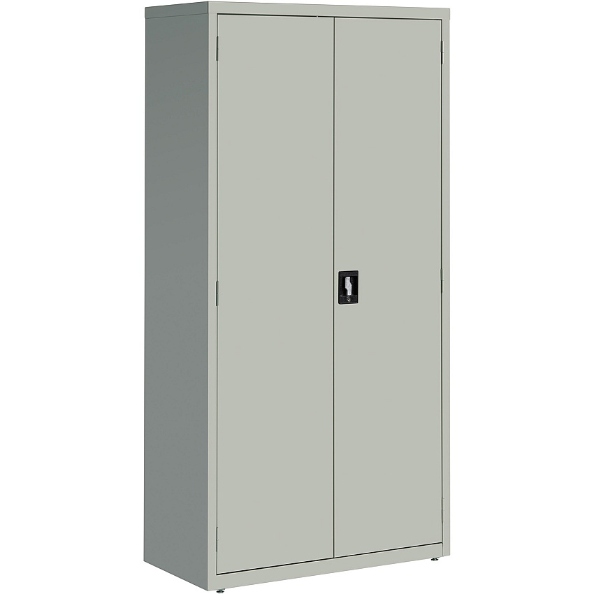 Lorell Fortress Series Storage Cabinet 36" Width x 18" Depth x 72" Height - 5 x Shelf(ves) - Recessed Locking Handle, Hinged Door, Durable - Light Gray - Powder Coated - Steel - Recycled (LLR41306)