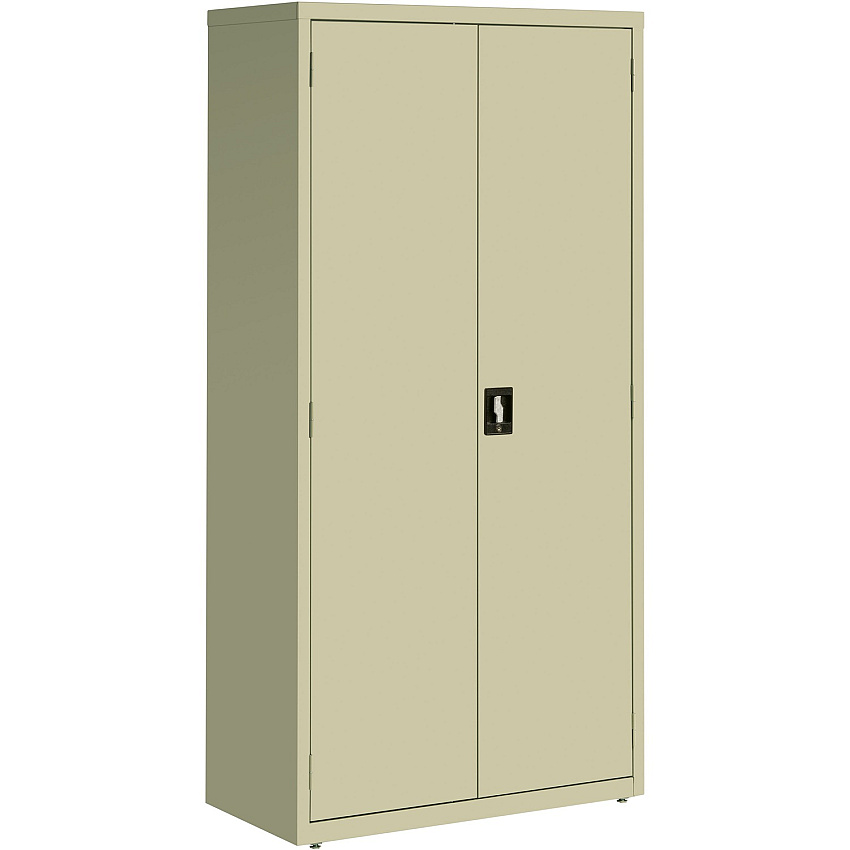 Lorell Fortress Series Storage Cabinet 36" Width x 18" Depth x 72" Height - 5 x Shelf(ves) - Recessed Locking Handle, Hinged Door, Durable - Putty - Powder Coated - Steel - Recycled (LLR41307)