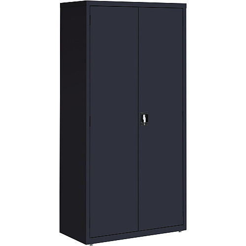 Lorell Fortress Series Storage Cabinet 36" Width x 18" Depth x 72" Height - 5 x Shelf(ves) - Recessed Locking Handle, Hinged Door, Durable - Black - Powder Coated - Steel - Recycled (LLR41308)