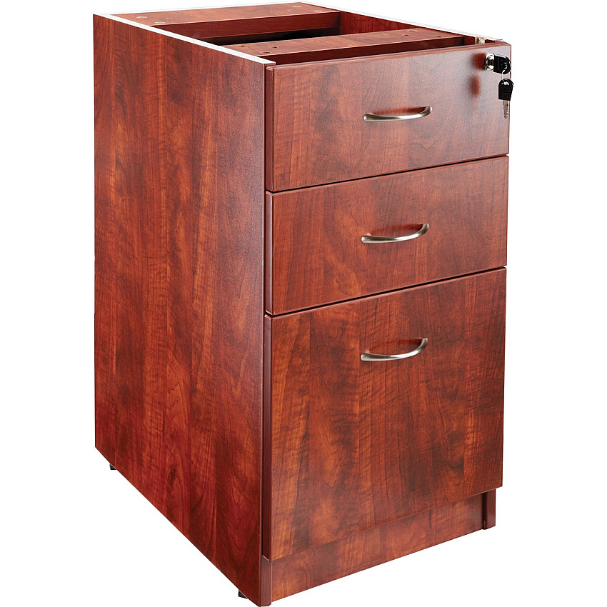 Lorell Essentials Series Box/Box/File Fixed File Cabinet 28.5" Height x 15.5" Width x 21.9" Depth - 3 x Box, File Drawer(s) - Finish: Laminate, Cherry (LLR69604)