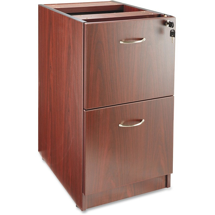 Lorell Essentials File/File Fixed File Cabinet 28.3" Height x 15.5" Width x 21.9" Depth - 2 x File Drawer(s) - Finish: Laminate, Mahogany (LLR69605)