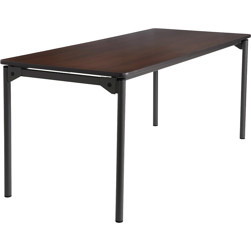 Iceberg Maxx Legroom Wood Folding Table Melamine Rectangle Top - Four Leg Base - 4 Legs - 30" Table Top Width x 72" Table Top Depth x 0.75" Table Top Thickness - 29" Height - Commercial, Institute - Walnut - Particleboard Top Material - 1 Each (65824)