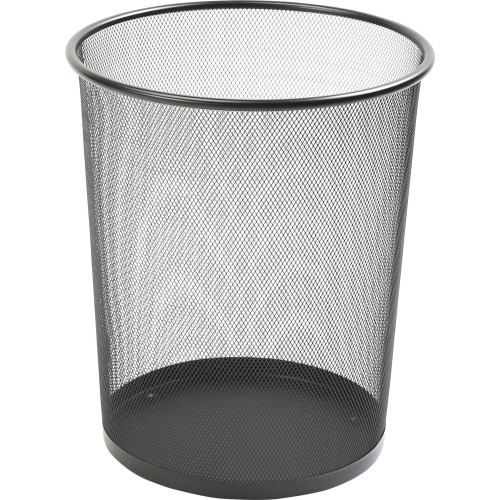 Lorell Black Steel Mesh Round Waste Bin (52770)