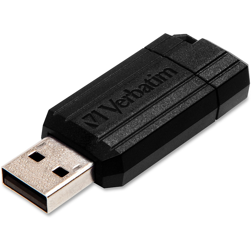 Microban 8GB PinStripe USB Flash Drive - Black 8 GB - USB 2.0 - Black - Lifetime Warranty - 1 Each (49062)