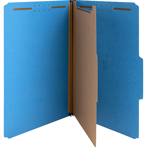 Nature Saver 2/5 Tab Cut Legal Recycled Classification Folder 8 1/2" x 14" - 2" for Folder, 2" Fastener Capacity, 2" Fastener Capacity - Top Tab Location - Right of Center Tab Position - 1 Divider(s) - 25 pt. - Dark Blue - Durable, Eco-friendly  (SP17221)