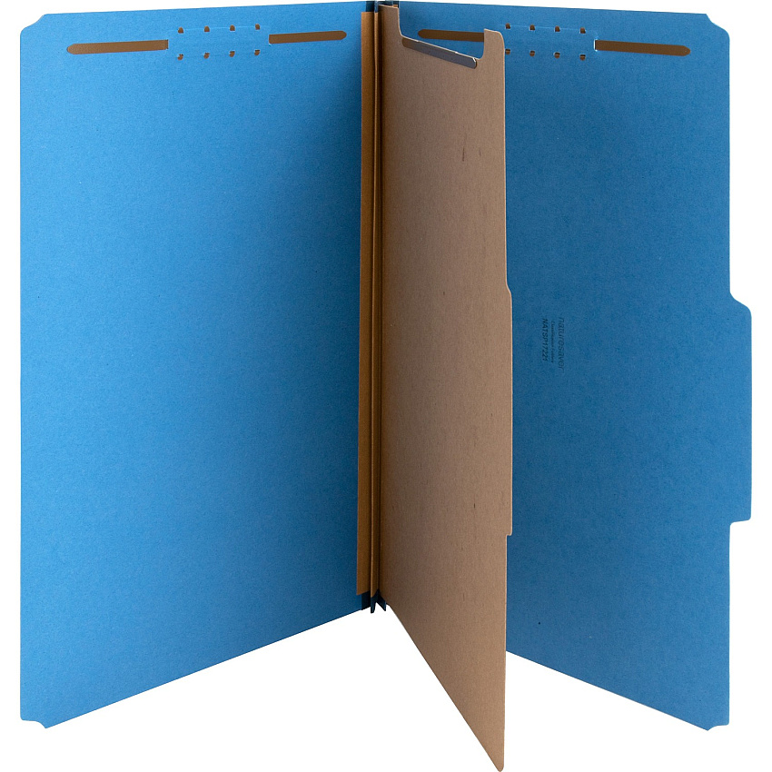 Nature Saver 2/5 Tab Cut Legal Recycled Classification Folder 8 1/2" x 14" - 2" for Folder, 2" Fastener Capacity, 2" Fastener Capacity - Top Tab Location - Right of Center Tab Position - 1 Divider(s) - 25 pt. - Dark Blue - Durable, Eco-friendly  (SP17221)