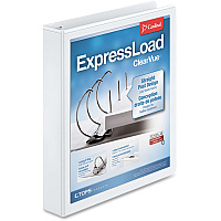 Cardinal&reg; ExpressLoad ClearVue Lock D-Ring Binder 1 1/2" Binder Capacity - Letter - 8 1/2" x 11" Sheet Size - 300 Sheet Capacity - 1 3/5" Spine Width - 3 Ring(s) - Fastener(s): D-Ring - Pocket(s): 2, Inside Front & Back - Polypropylene - White (49110)