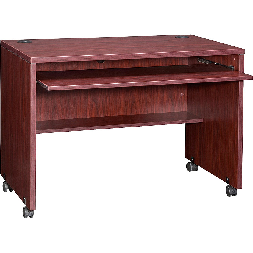 Lorell Essentials Computer Workstation 1 Shelf(ves) - 29.50" Height x 41.38" Width x 23.63" Depth - Mahogany - 1 Each (LLR48085)