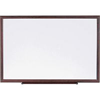 Lorell Dry-Erase Markerboard 96" (8 ft) Width x 48" (4 ft) Height - White Melamine Surface - Brown Wood Frame - 1 Each (LLR84170)