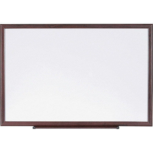 Lorell Dry-Erase Markerboard 96" (8 ft) Width x 48" (4 ft) Height - White Melamine Surface - Brown Wood Frame - 1 Each (LLR84170)