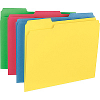 Business Source 1/3 Tab Cut Letter Recycled Top Tab File Folder 8 1/2