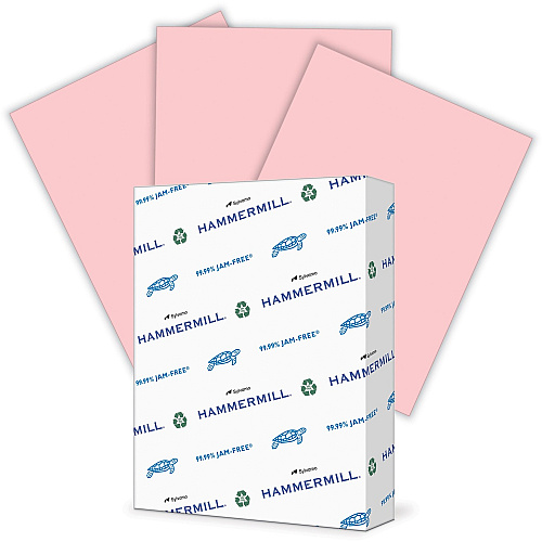 Hammermill Colors Recycled Copy Paper - Pink Letter - 8 1/2" x 11" - 24 lb Basis Weight - Smooth - Sustainable Forestry Initiative (SFI) - Jam-free, Acid-free - Pink - 500 / Ream (104463)