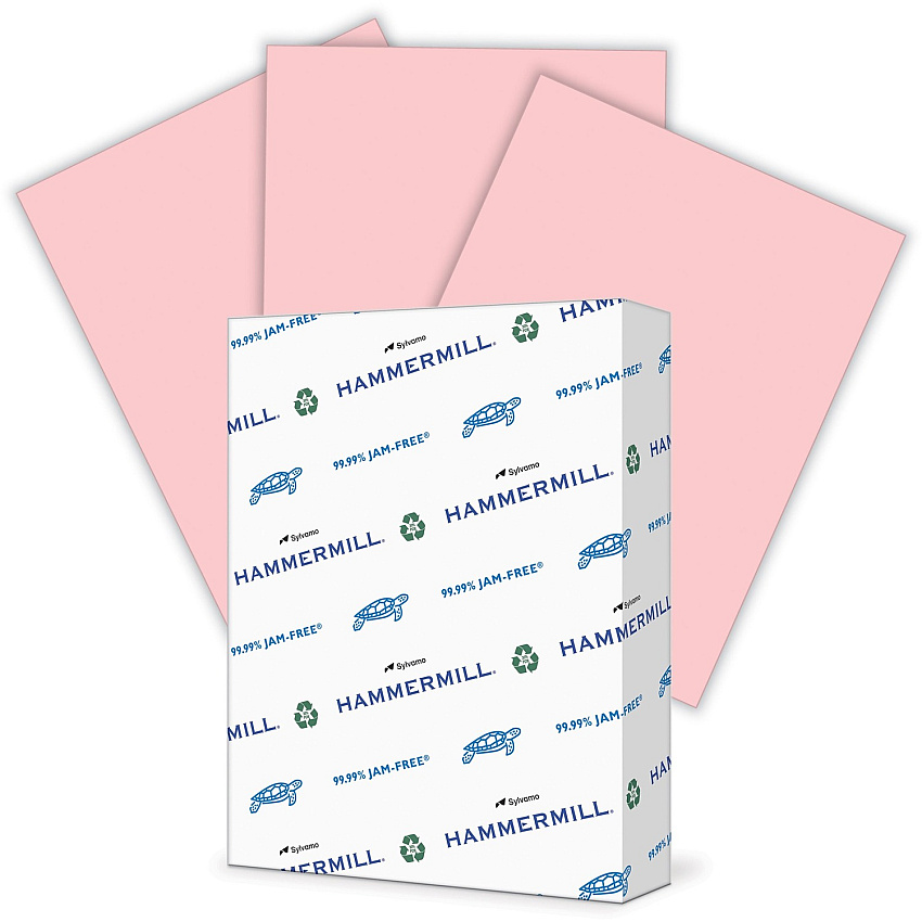 Hammermill Colors Recycled Copy Paper - Pink Letter - 8 1/2" x 11" - 24 lb Basis Weight - Smooth - Sustainable Forestry Initiative (SFI) - Jam-free, Acid-free - Pink - 500 / Ream (104463)