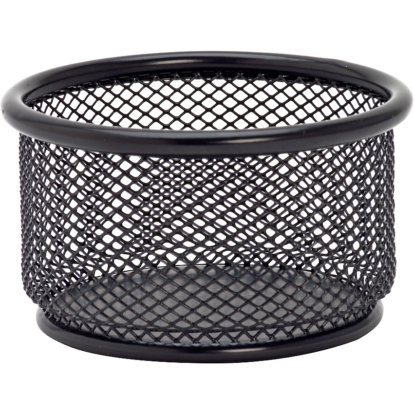Lorell Mesh Wire Pencil Cup Holder 3.8" Height x 2.1" Width - Steel - Black - 1 Each (LLR84150)