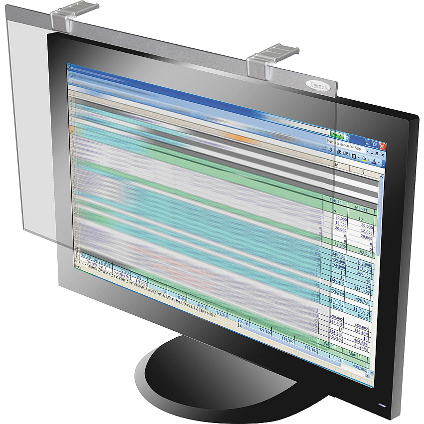 Kantek LCD Privacy/antiglare Wide Screen Filters Silver For 22" WidescreenMonitor - Scratch Resistant - Anti-glare - 1 Each (LCD22WSV)