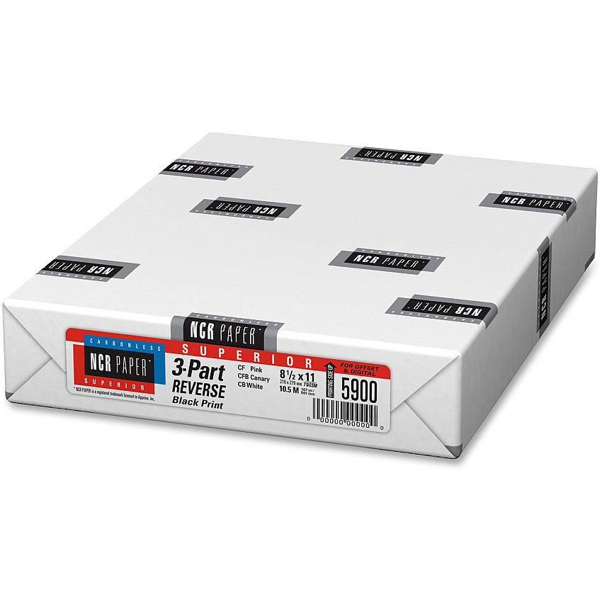 NCR Paper Superior 3-part Reverse Carbonless Paper - Multi 92 Brightness - Letter - 8 1/2" x 11" - 20 lb Basis Weight - Heavyweight - Pink, Canary, White - 500 / Pack (5900)