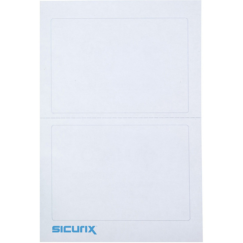 SICURIX Self-adhesive Visitor Badge 3 1/2" Width x 2 1/4" Length - Removable Adhesive - Rectangle - Inkjet, Laser - Plain White - 2 / Sheet - Self-adhesive, Easy Peel - 100 / Box (67641)