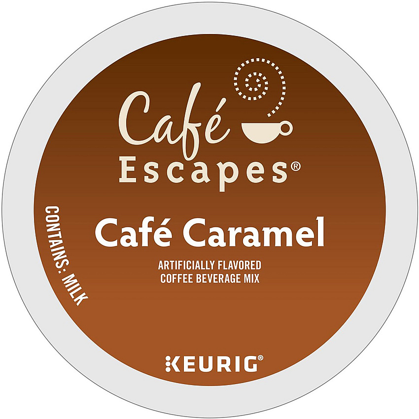 Cafe Escapes Caf&eacute; Escapes&reg; K-Cup Caf&eacute; Caramel Coffee Compatible with Keurig Brewer - Light - K-Cup, Pod - 24 / Pack (6813)